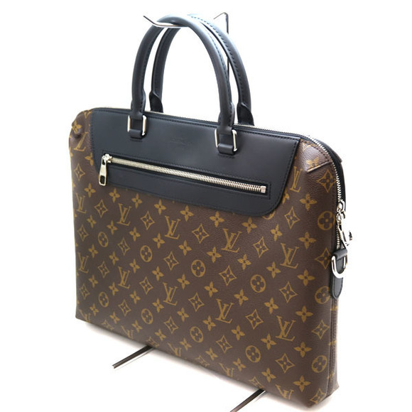LOUIS VUITTON PDJ NM Business Bag, Monogram Macassar, Brown, Black - Picture 2 of 7